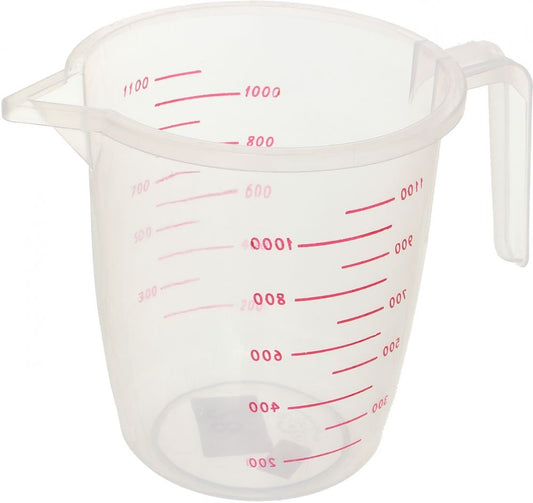 دورق معيار بلاستيك سيمكو شفاف 1000 مل مدرج بيد متعددة الاستخدام