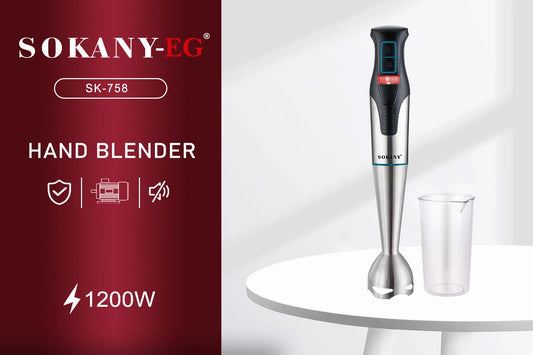 هاند بلندر سوكاني SK-758 استانلس 1200 وات مع كوب خلط 500 مل