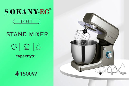 عجان سوكاني 8 لتر 1500وات مع وعاء ستانلس ستيل و3 ملحقات