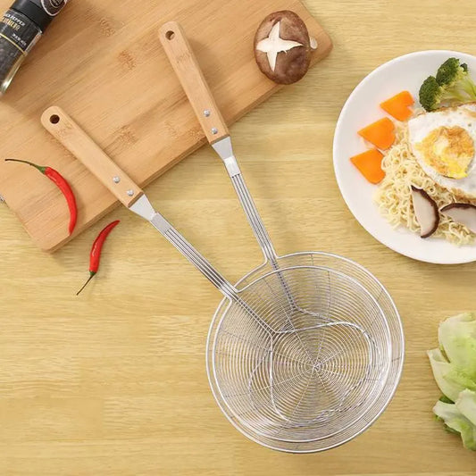 شيالة تحمير استانلس أصلي غير قابل للصدأ بيد خشب