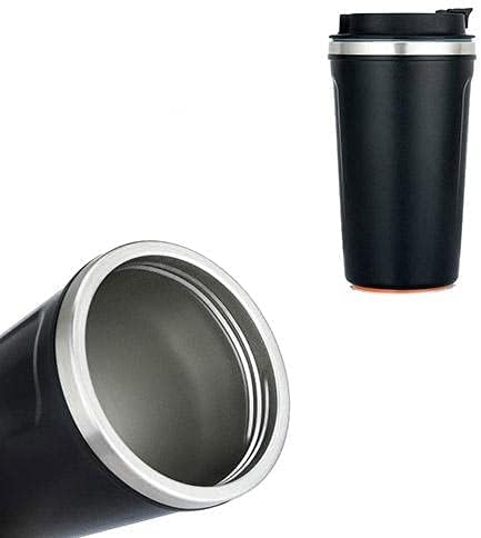 كوب حراري ستانلس ستيل 520 مل أسود مقاوم للتسرب مع عزل فراغي