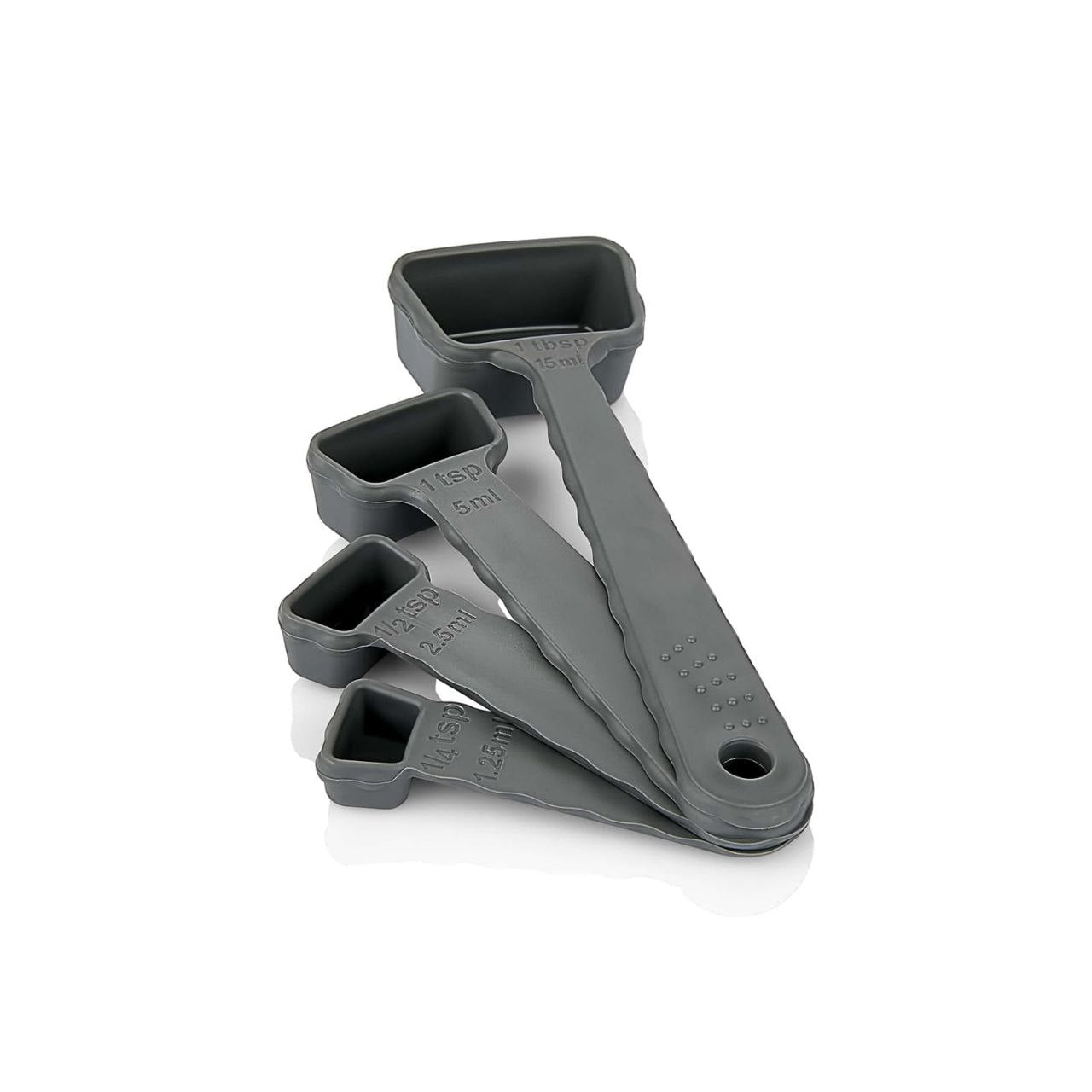 طقم ملاعق معيارية بلاستيك تركي مكون من 4 قطع لقياس التوابل والمكونات