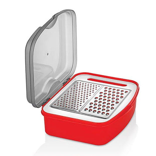 مبشرة تركي مع علبة بلاستيك صحية لتجميع وتخزين الطعام المبشور