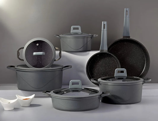 طقم أواني طهي جرانيت روبي 12 قطعة من فيفالدي