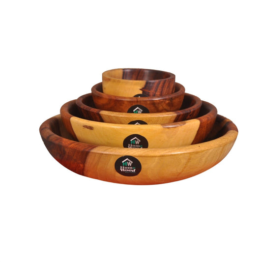 طقم بولات خشب 5 قطع من خشب السرسوع الطبيعي مطلي بزيت الزيتون من هوم وود