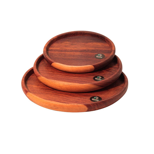 طقم صواني خشبية لتقديم البيتزا من خشب السرسوع 3 قطع من هوم وود