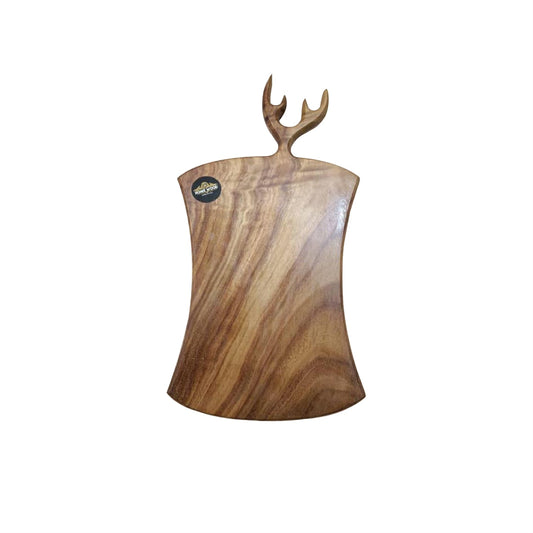 أورمة تقديم قرن غزال كبير مقاس 30×15 سم من خشب السرسوع الصحي مطلية بزيت الزيتون من هوم وود