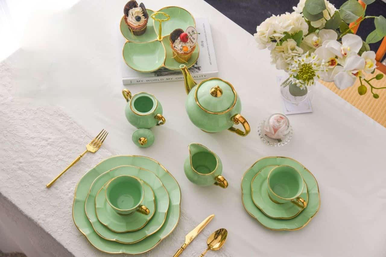 طقم فطار وشاي جاتوه 25 قطعة جليم هوم بورسلين فاخر