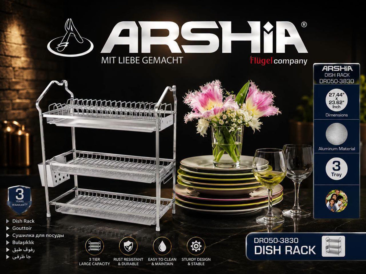 مطبقية 3 أدوار ألومنيوم DR050-3830 | مقاوم للصدأ – Arshia