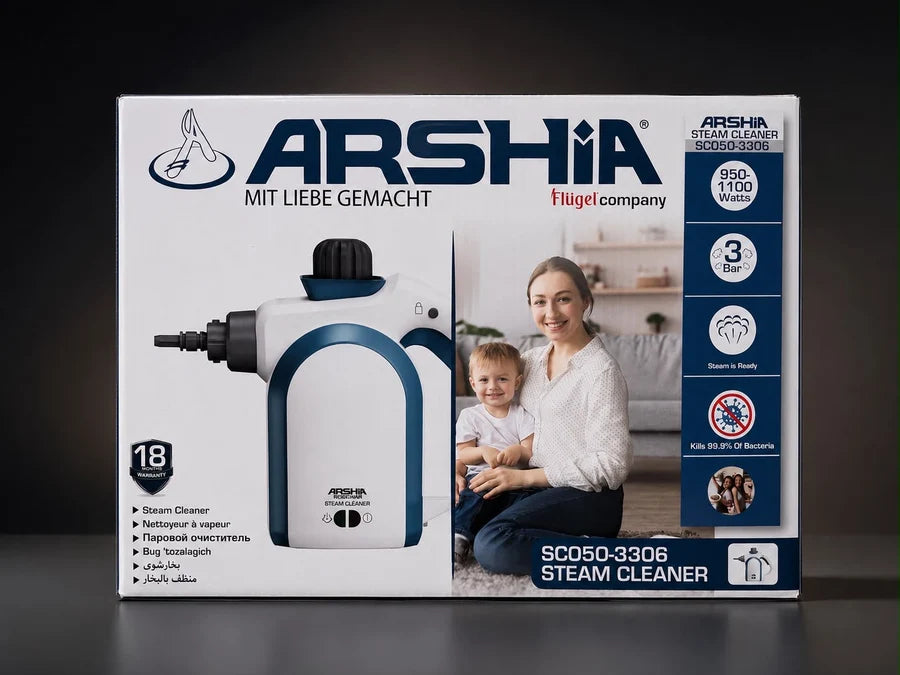 جهاز تنظيف بالبخار أرشيا 3306  | منظف بخار للارضيات والمطبخ Arshia Steam Cleaner