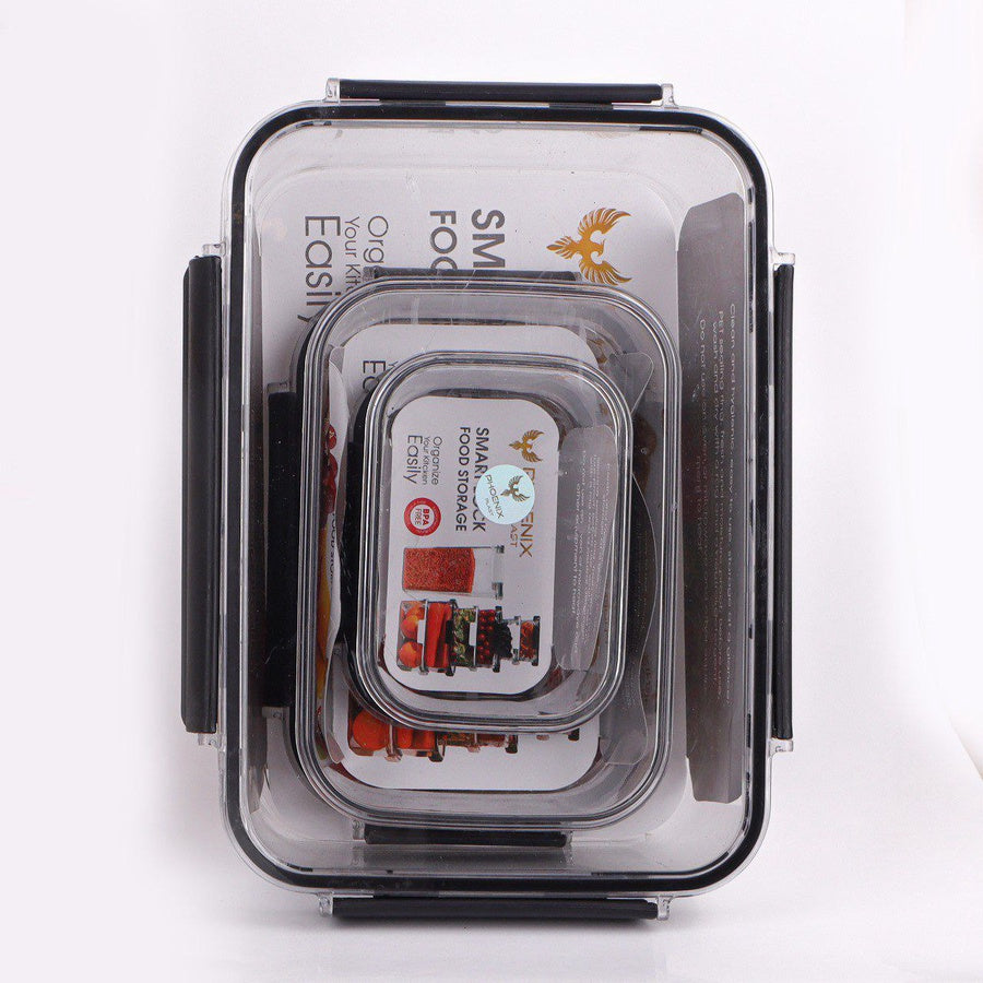 طقم علب ثلاجة أكريليك Phoenix سمارت لوك شفاف لحفظ الطعام 3 قطع