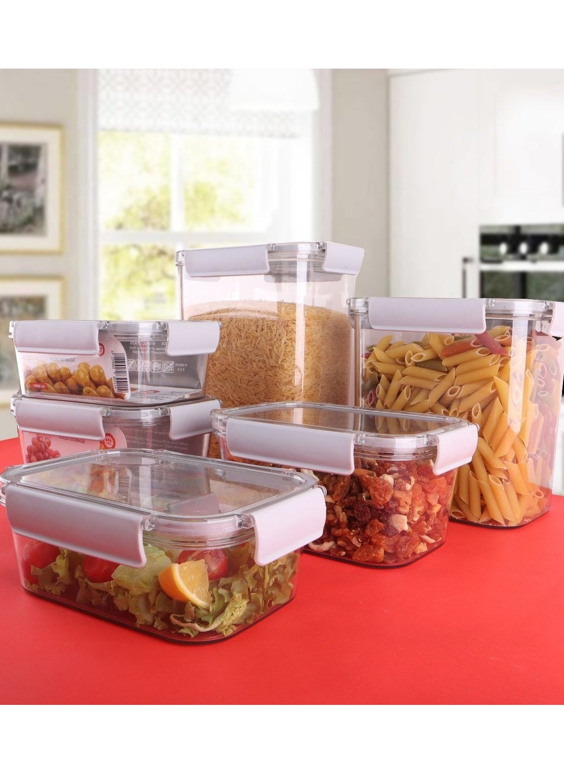 طقم علب تخزين أكريليك شفاف 6 قطع سمارت لوك من Phoenix بأحجام متنوعة