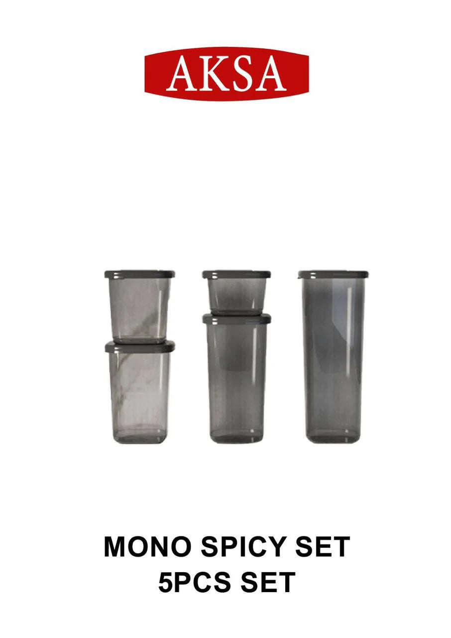 طقم بقوليات بلاستيك صحي 5 قطع من أكسا مونو خالٍ من BPA آمن للفريزر والميكرويف ولغسالة الأطباق