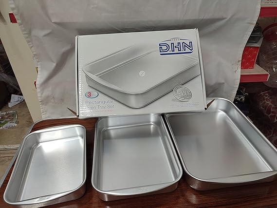 طقم طواجن فرن ألومنيوم من الدهان الأصلي – 3 قطع بمقاسات 25، 30، 35 سم