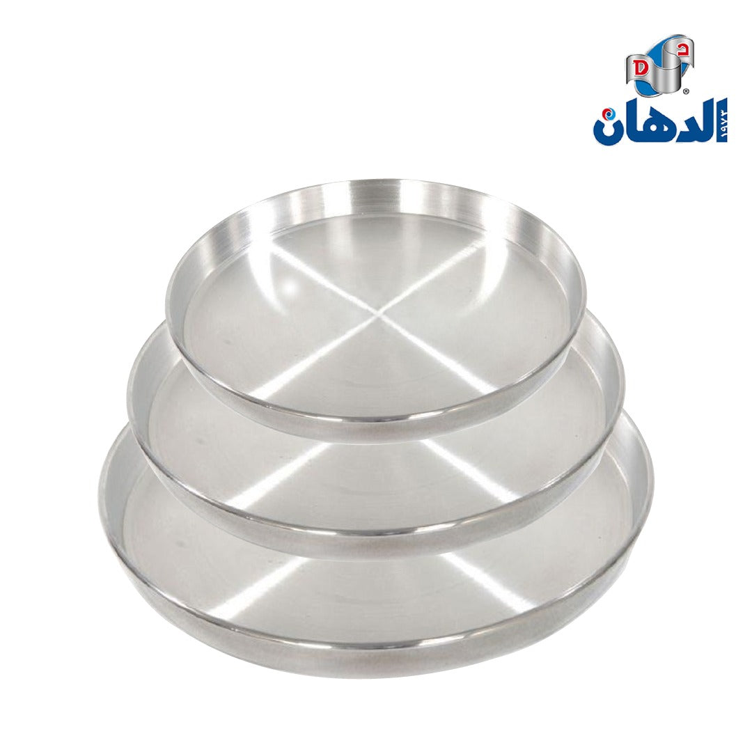 طقم صواني بيتزا ألمنيوم من الدهان الأصلي مكون من 3 قطع بمقاسات 26 و28 و30 سم مصنوع من الألومنيوم النقي عالي الجودة لتوزيع مثالي للحرارة