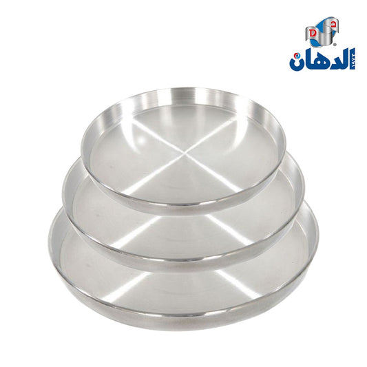 طقم صواني بيتزا ألمنيوم من الدهان الأصلي مكون من 3 قطع بمقاسات 26 و28 و30 سم مصنوع من الألومنيوم النقي عالي الجودة لتوزيع مثالي للحرارة