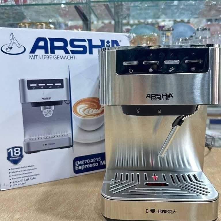 ماكينة اسبريسو أرشيا EM270-3215 باللون الفضي مع خزان مياه شفاف