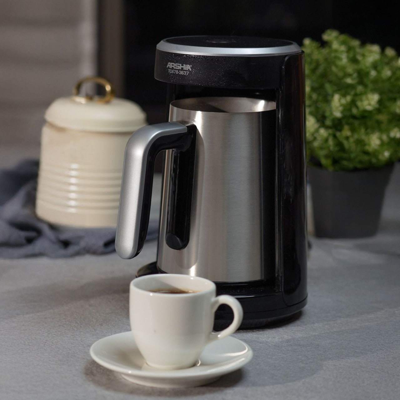 ماكينة قهوة تركية من أرشيا كود 3637 بسعة 300 مل مع تشغيل بلمسة واحدة