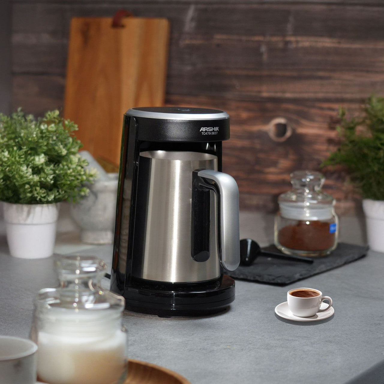 ماكينة قهوة تركية من أرشيا كود 3637 بسعة 300 مل مع تشغيل بلمسة واحدة
