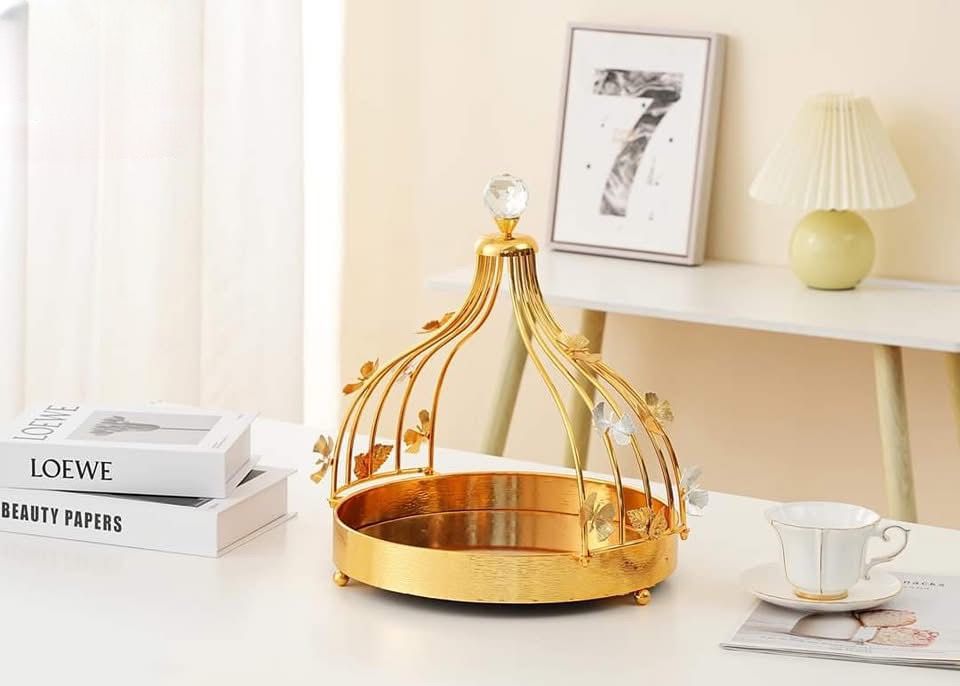 شيالة سيلفر جولد من الباشا بتصميم قفص العصافير الأنيق مع فراشة زخرفية