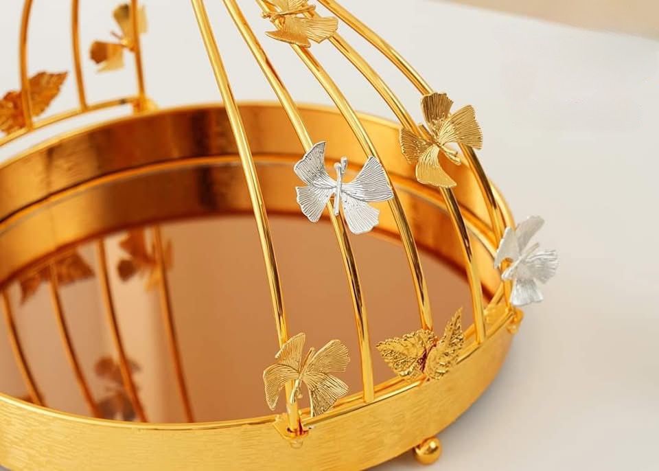 شيالة سيلفر جولد من الباشا بتصميم قفص العصافير الأنيق مع فراشة زخرفية