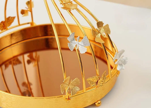 شيالة سيلفر جولد من الباشا بتصميم قفص العصافير الأنيق مع فراشة زخرفية