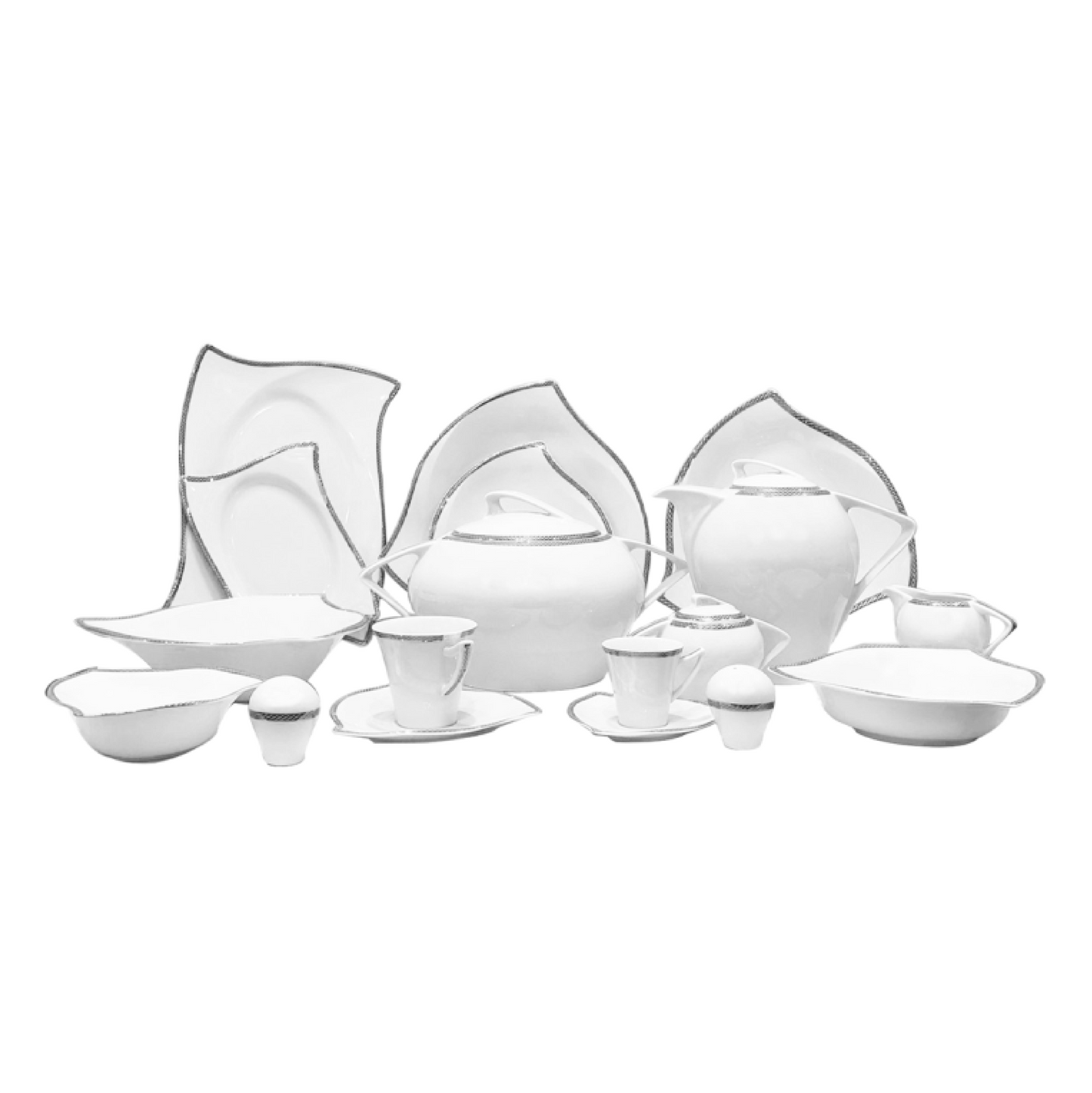 طقم سفرة 62 قطعة من كونكورد مصنوع من البورسلين الفاخر بتصميم أنيق للمناسبات والعزائم