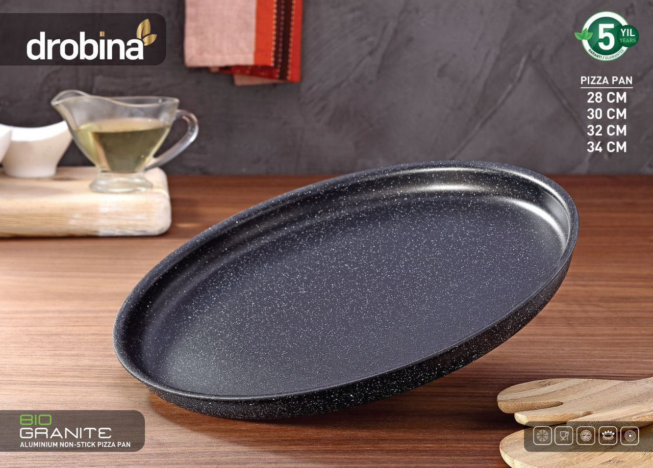 صينية بيتزا جرانيت دروبينا متعددة المقاسات والألوان، مقاومة للالتصاق والخدش، صناعة تركية بجودة عالية
