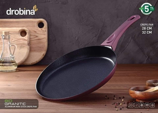 مقلاية كريب جرانيت تيتانيوم دروبينا مقاس 32 سم غير لاصقة ومناسبة لجميع المواقد