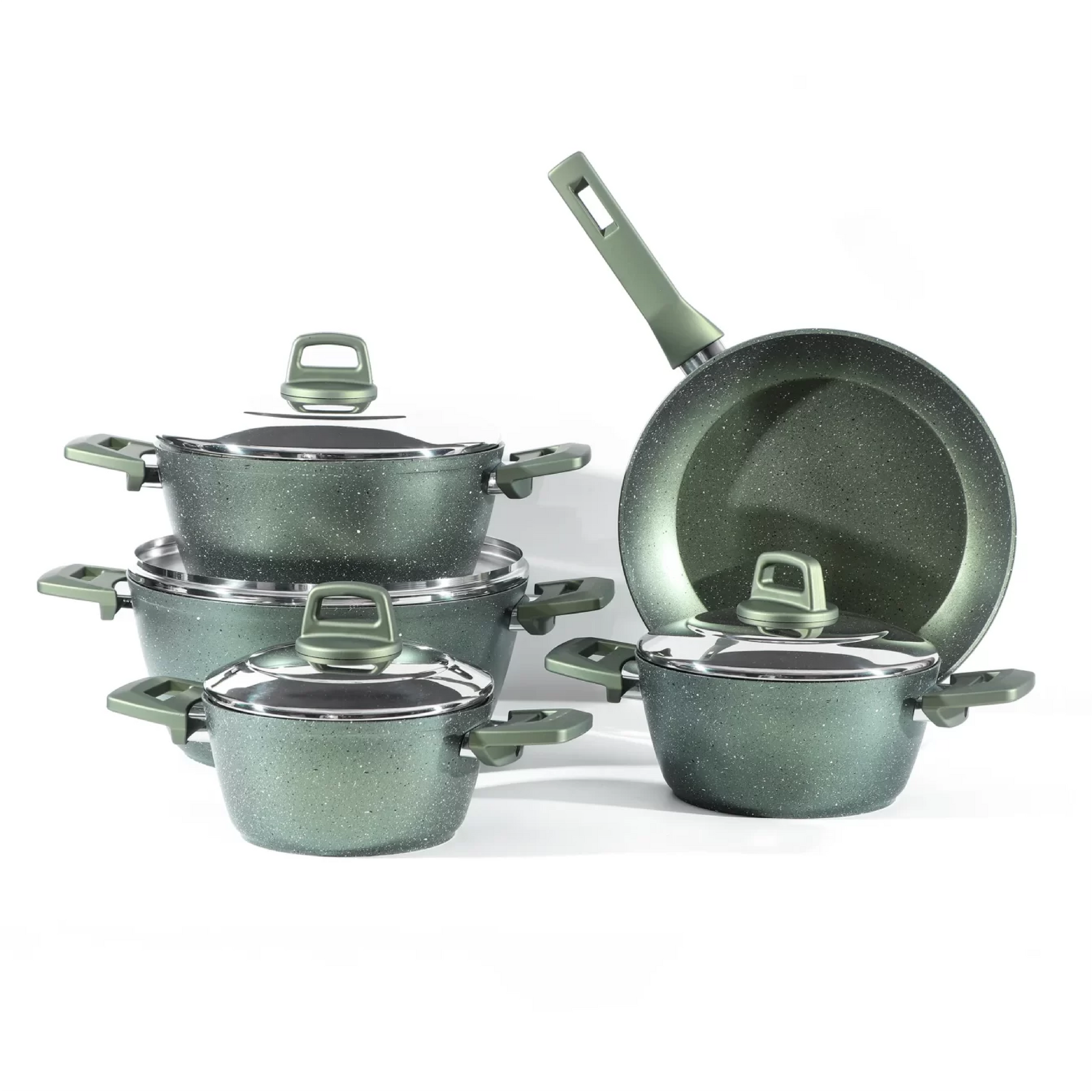 طقم حلل جرانيت إيكوتن 9 قطع تركي عالي الجودة بطلاء غير لاصق ومقاوم للخدوش