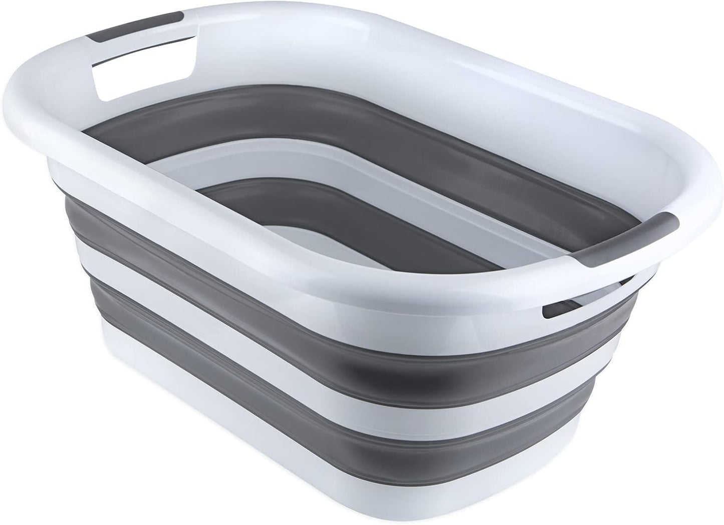 سبت غسيل تركي قابل للطي سعة 40 لتر من المطاط الحراري مع مقابض مريحة