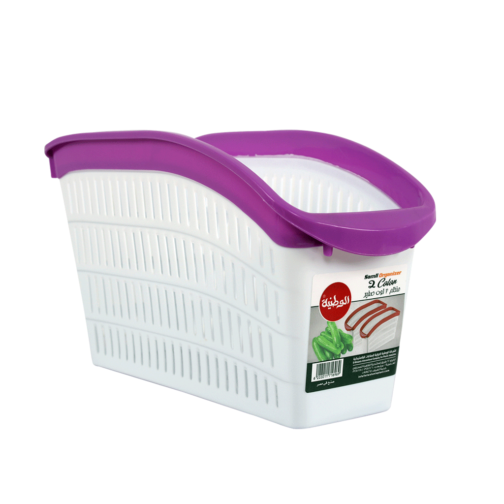 منظم ثلاجة بلونين من الوطنية للبلاستيك مقاس صغير وكبير لتنظيم محتويات الثلاجة