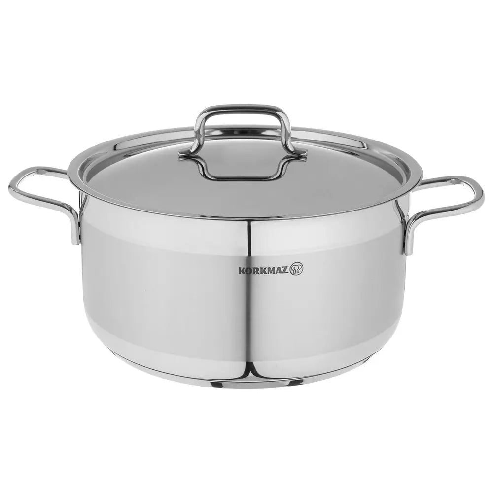 طقم حلل ستانلس ستيل كوركماز ألفا جامبو 15 قطعة فضي