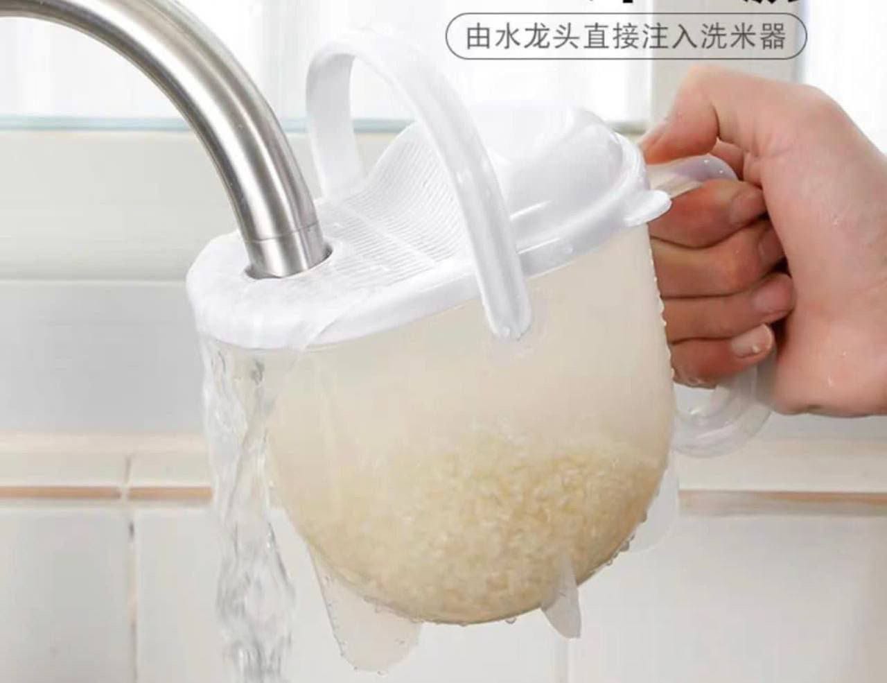 دورق غسيل أرز بلاستيك من ليث بمقبضين وأبعاد 18×16 سم بسعة 1 لتر