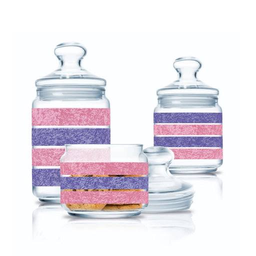 طقم سكرية زجاجي من ليمونارك مكون من 3 قطع بأغطية سيليكون محكمة الغلق