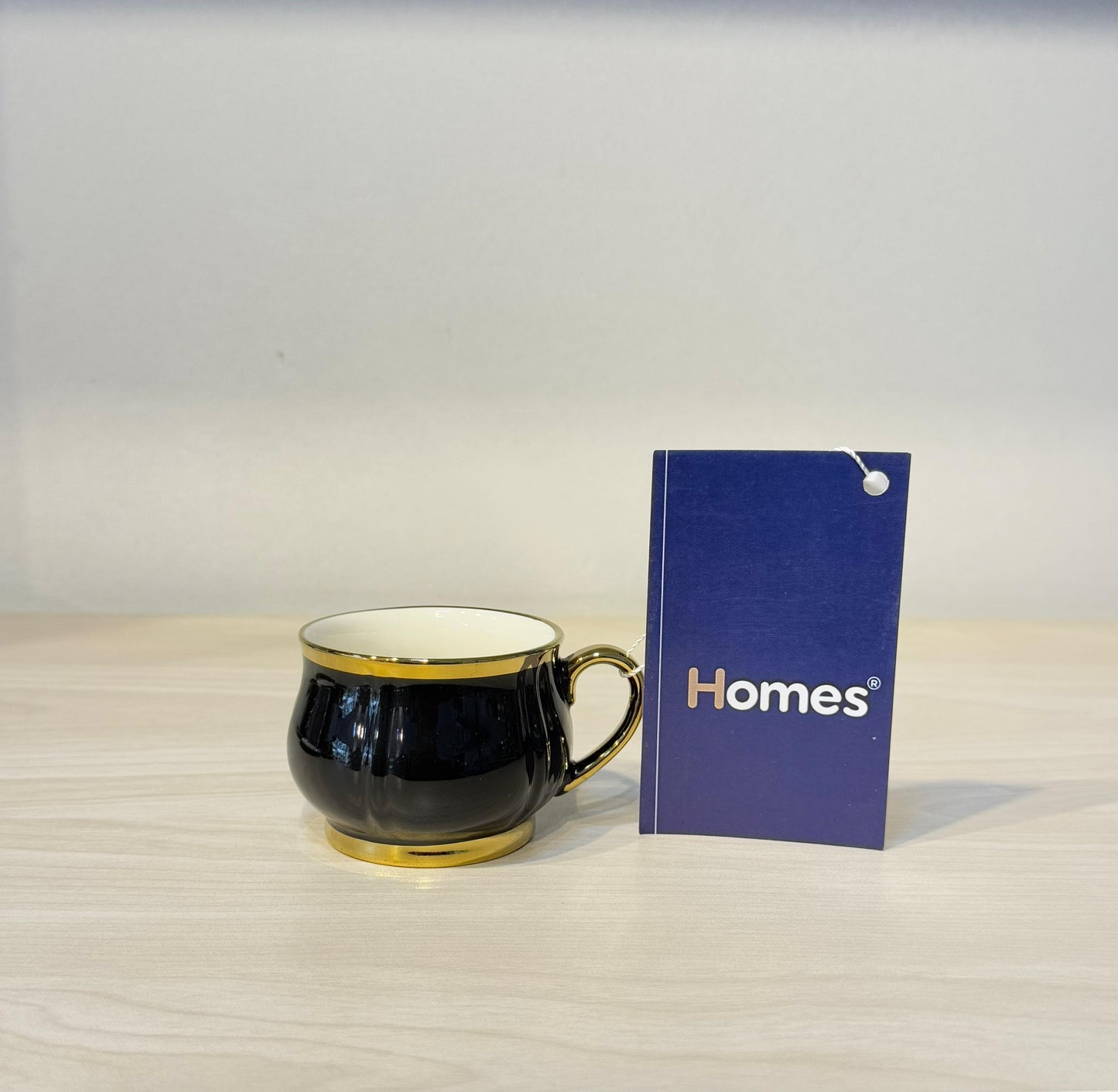 طقم فنجان قهوة بورسلين مودرن فول جولد 12 قطعة بحذ ذهبى مستورد