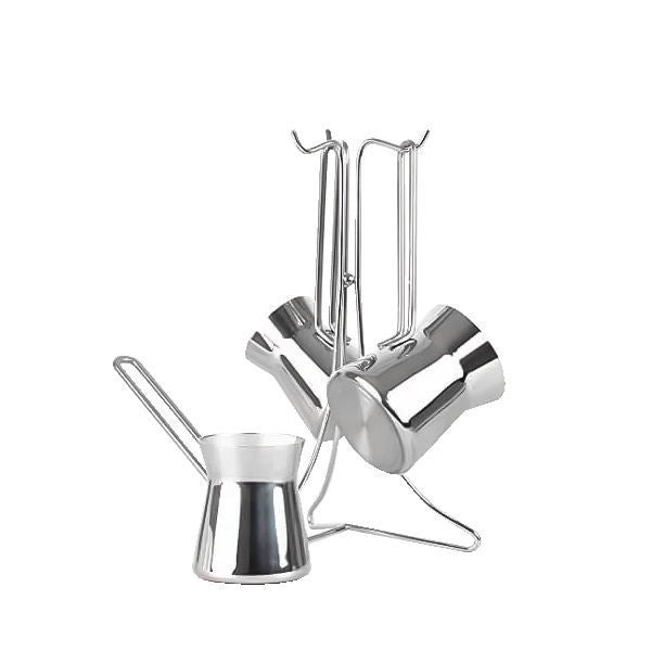 طقم كنك استانلس 3 قطع نيوتريز على حامل بقاعدة سميكة مقاوم للصدأ