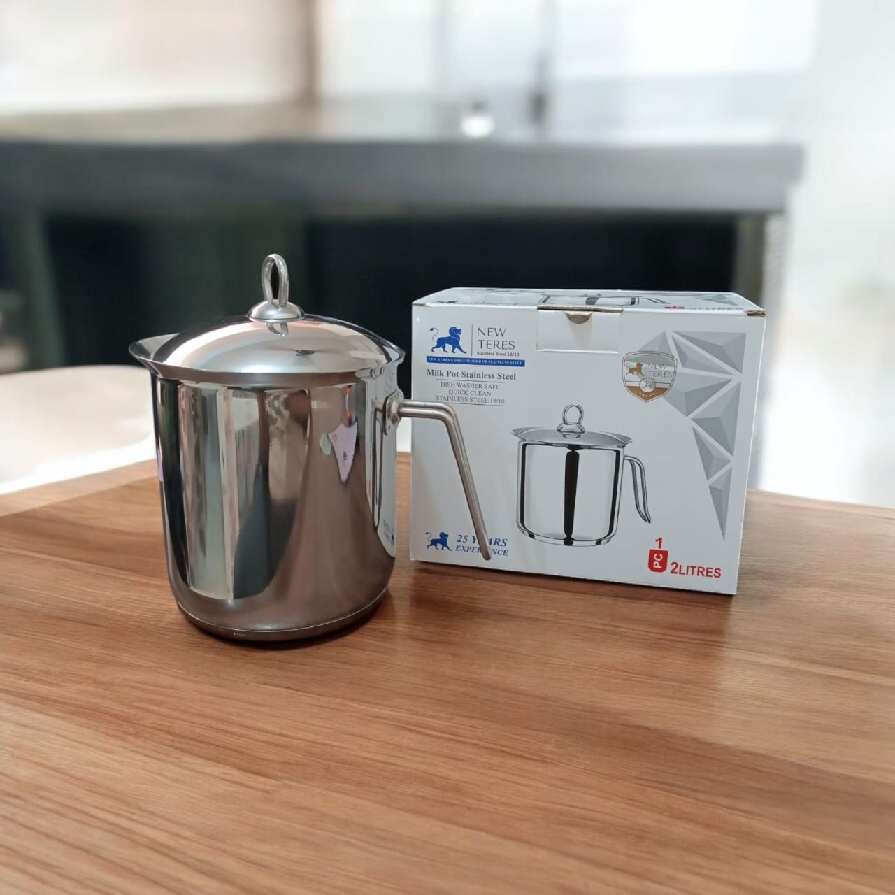 لبانة استانلس ستيل بغطاء من نيو تريز بسعة 1.5 و2 لتر قاعدة حرارية لتوزيع الحرارة