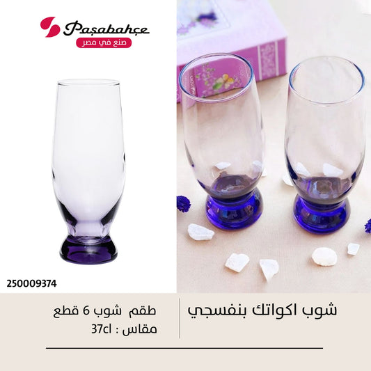 طقم شوب أكواتيك الوان 6 قطع من باشاباتشي زجاج 37.5cl