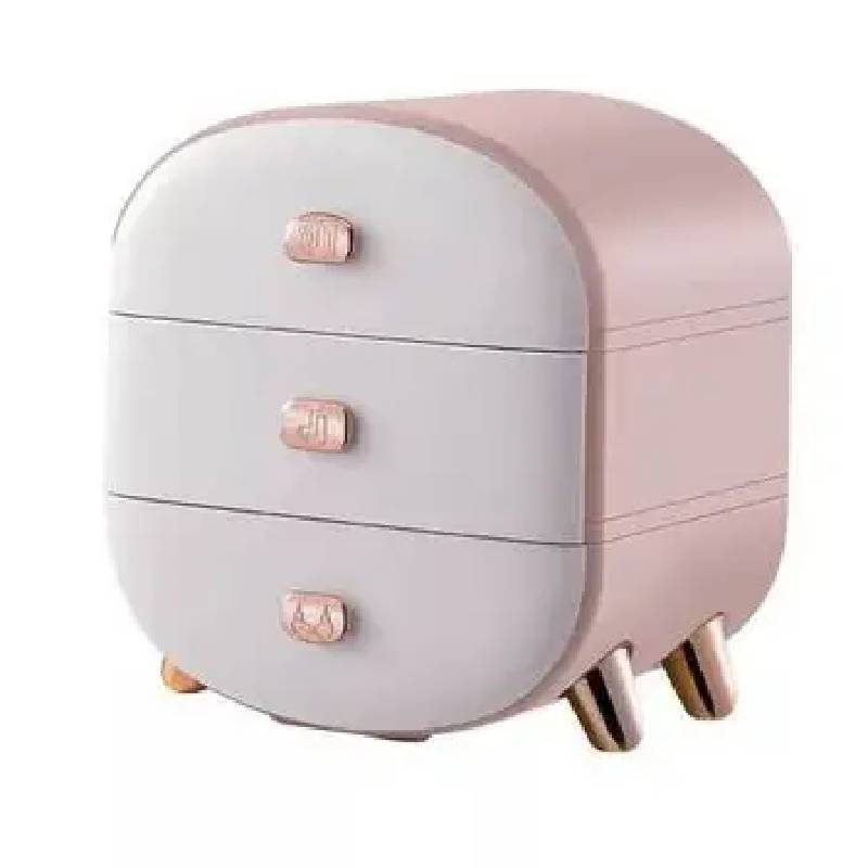 كومودينو ومنظم فونكس 3 درج بلاستيك أنيق وعصري لتخزين الملابس والإكسسوارات