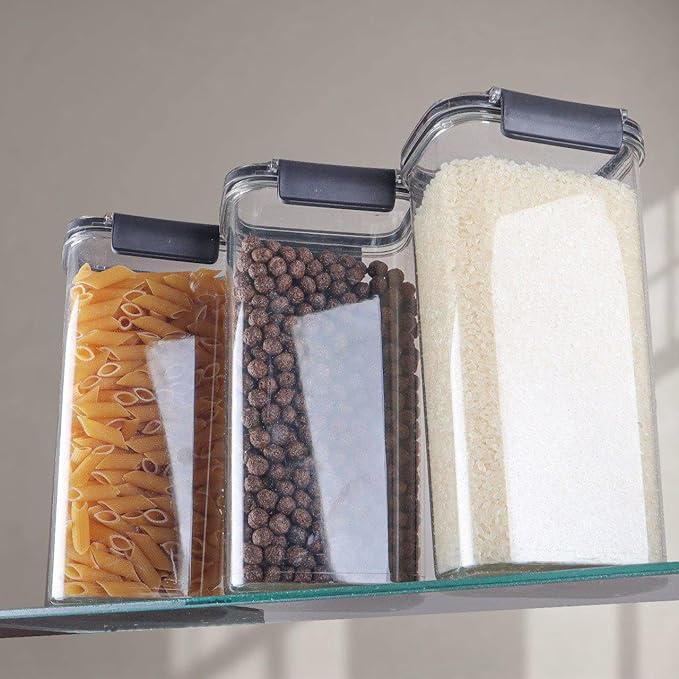 طقم علب تخزين أكريليك 3 قطع شفافة 1700 مل سمارت لوك فونيكس لحفظ الطعام