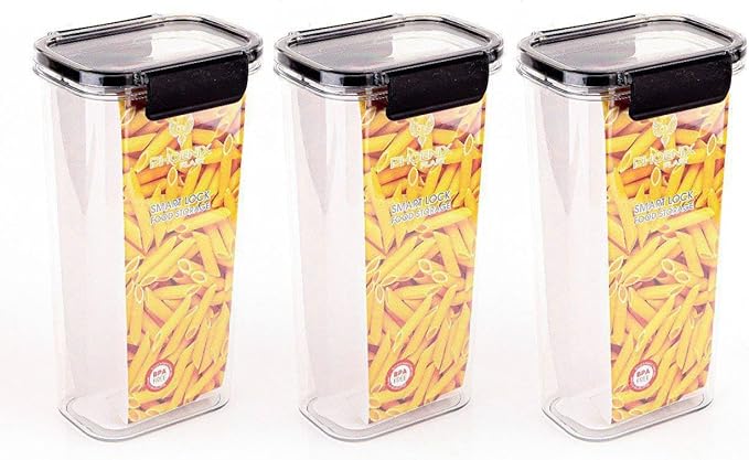 طقم علب تخزين أكريليك 3 قطع شفافة 1700 مل سمارت لوك فونيكس لحفظ الطعام