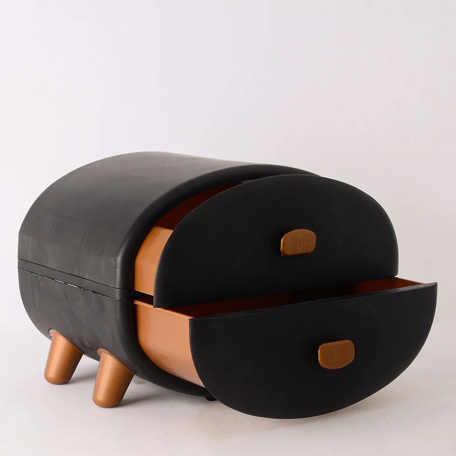 كومودينو ومنظم فونكس 2 دور باللون الأسود والروز واللبني لتنظيم الأغراض المنزلية