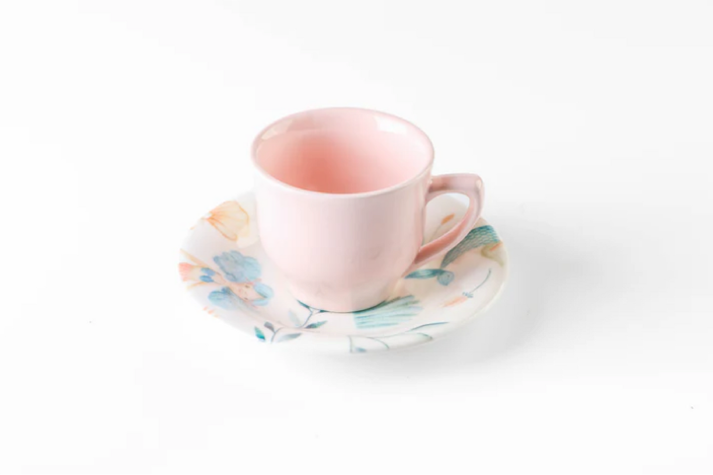 طقم عشاء بورسر تركي 45 قطعة بتصميم رخام بونساي وردي فاخر