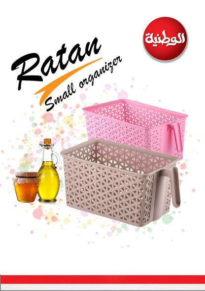 منظم ثلاجة بلاستيك تصميم راتان بيد من الوطنية لترتيب الخضار والفواكه في المطبخ والثلاجة