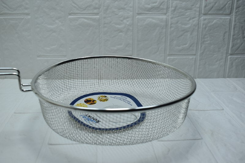 شبكة تحمير بيد من روكي ستانلس ستيل فضي مقاس 25 سم عملية ومقاومة للصدأ وسهلة التنظيف