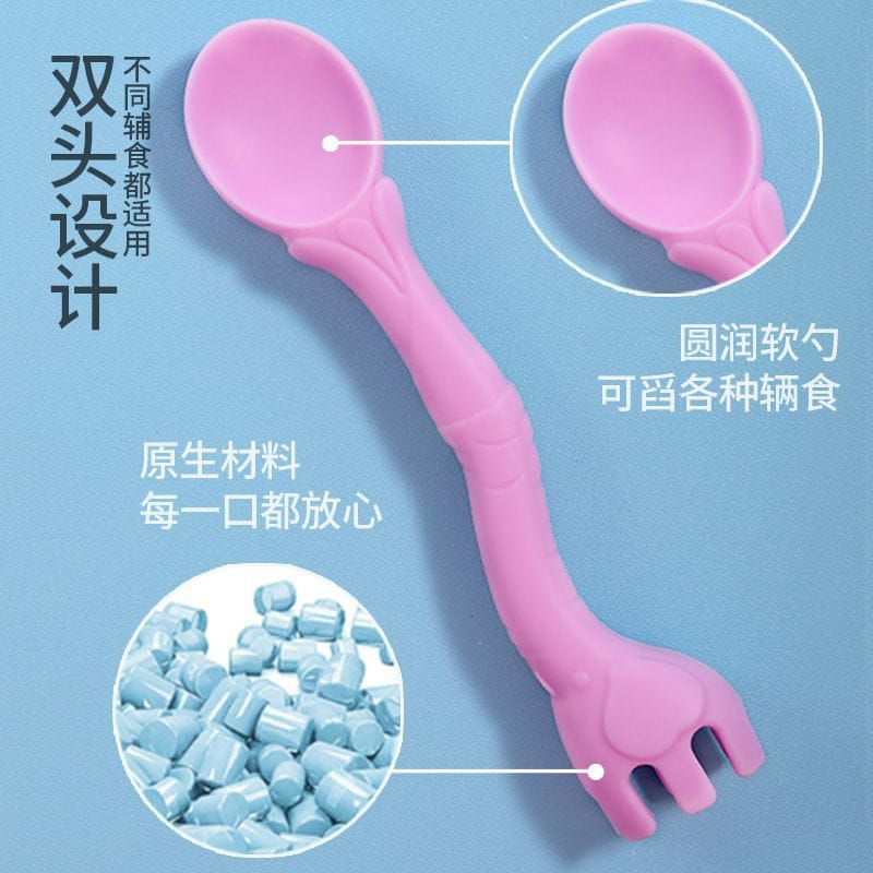 ملعقة سيليكون تدريب للأطفال حتى 3 سنوات ناعمة وآمنة على اللثة