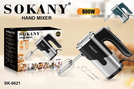 مضرب بيض كهربائي سوكاني SK-6621 بقوة 800 وات – 5 سرعات – ستانلس ستيل