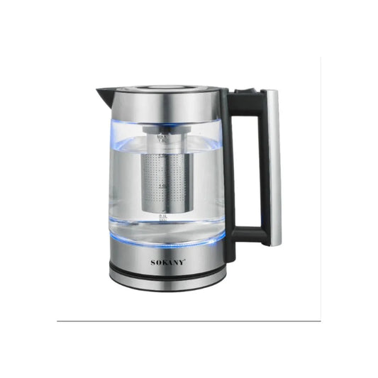 غلاية زجاج سوكاني SK-09062 سعة 1.8 لتر بقدرة 1800 وات مع مصفاة وإضاءة LED