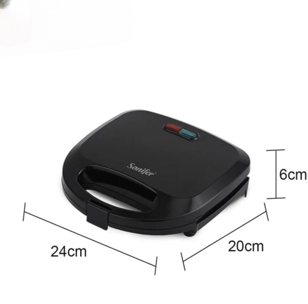 ماكينة صنع الوافل سونيفر 750 واط موديل SF-6043 باللون الأسود مع سطح غير لاصق